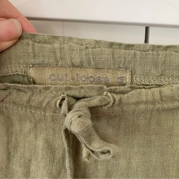 Cut Loose Green Linen Tiered Midi Skirt Size Medium - Picture 3 of 6